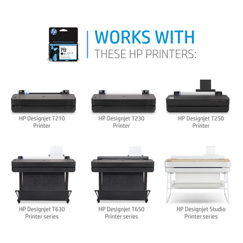 Ink Cartridge HP 712 38-ml Black Thermal for T210 T230 T250 T630 T650 - 3ED70A