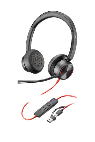 Headset HP Poly Blackwire 8225 Stereo Microsoft Teams Certified USB-C Wired 186g - 8X225AA