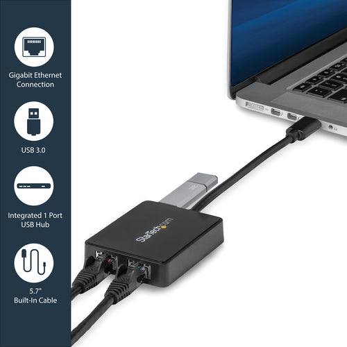 Gigabit Ethernet Adapter StarTech.com USB 3.0 Dual Port 5000 Mbit/s Wired - USB32000SPT