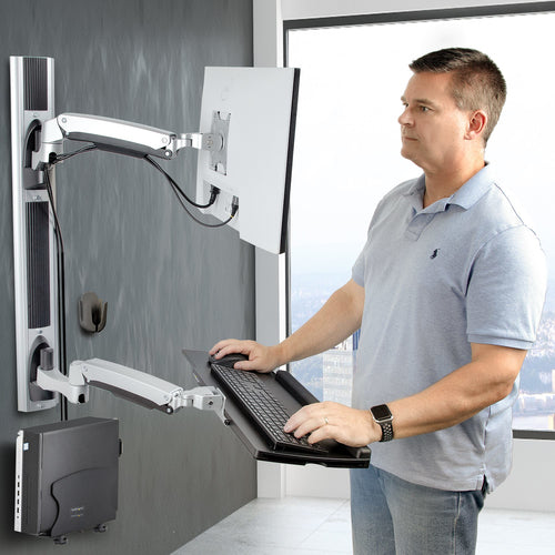 StarTech.com Sit-Stand Workstation 32" Monitor VESA Mount - Fully Articulating - Black