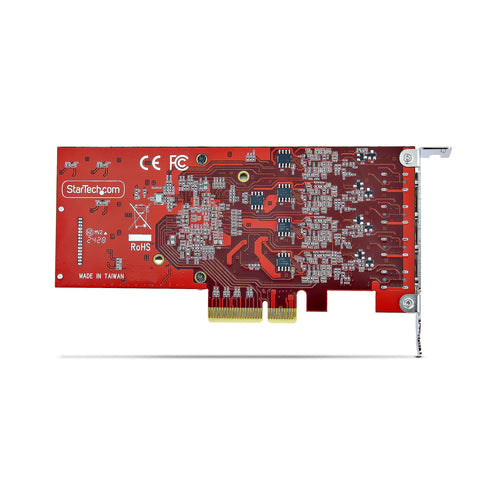 4-Port USB Type-C PCIe Expansion Card 10Gbps Red