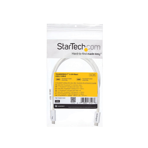 Thunderbolt Cable StarTech.com TBLT3MM1MW 20Gbps 1m Male to Male 4K