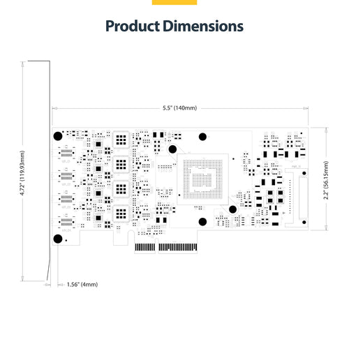 USB PCIe Card StarTech 4-Port USB-C 10Gbps Expansion Windows/Linux/macOS - P10Q4C-USB-CARD