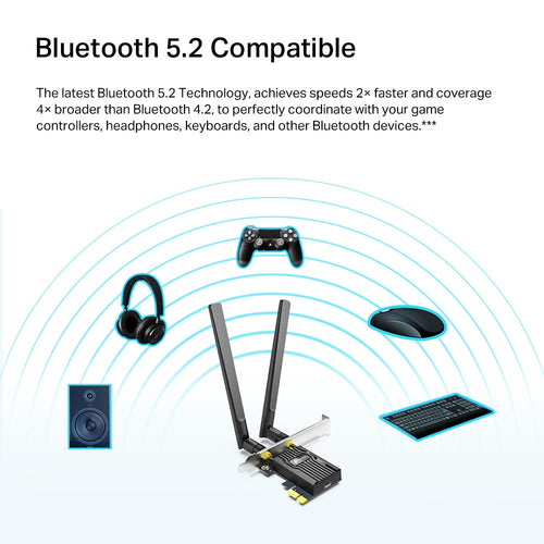 Wi-Fi 6 PCIe Adapter TP-Link Archer TX20E 1800 Mbit/s Bluetooth 5.2 - ARCHER TX20E