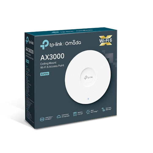 Access Point TP-Link Omada EAP650 WiFi 6 AX3000 2.4GHz 5GHz - EAP650