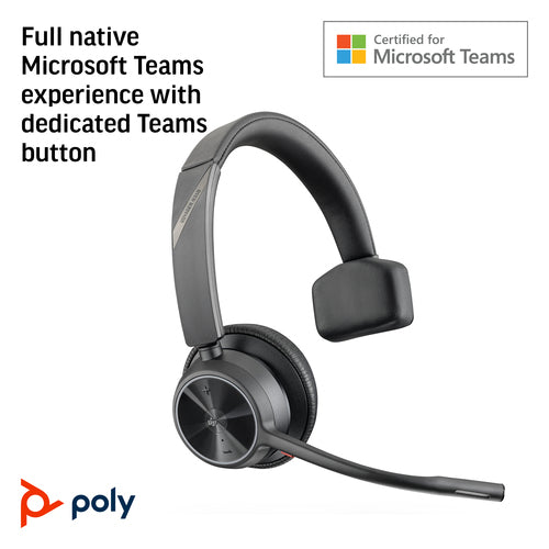 Headset HP Poly Voyager 4310 USB-C Microsoft Teams Certified Wired & Wireless - 77Y95AA