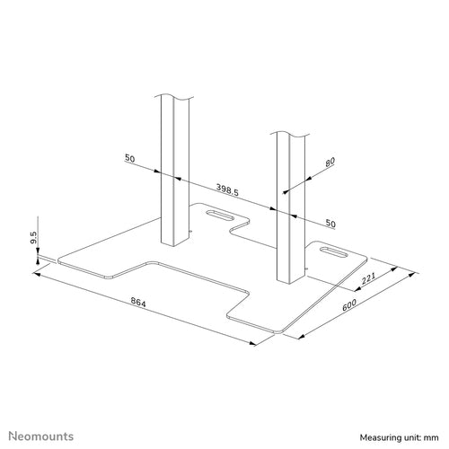 TV Mount Accessory Neomounts AFP-875BL Bolt-Down Floor Plate 864 mm Steel - AFP-875BL