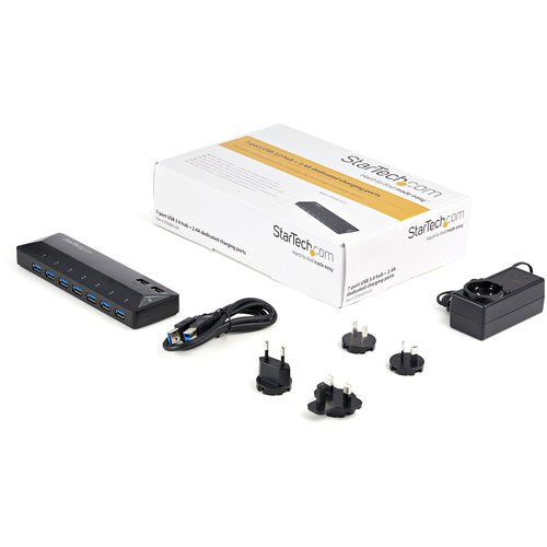 USB Hub StarTech.com ST93007U2C 7-Port USB 3.0 5Gbps 2x 2.4A Charging - ST93007U2C